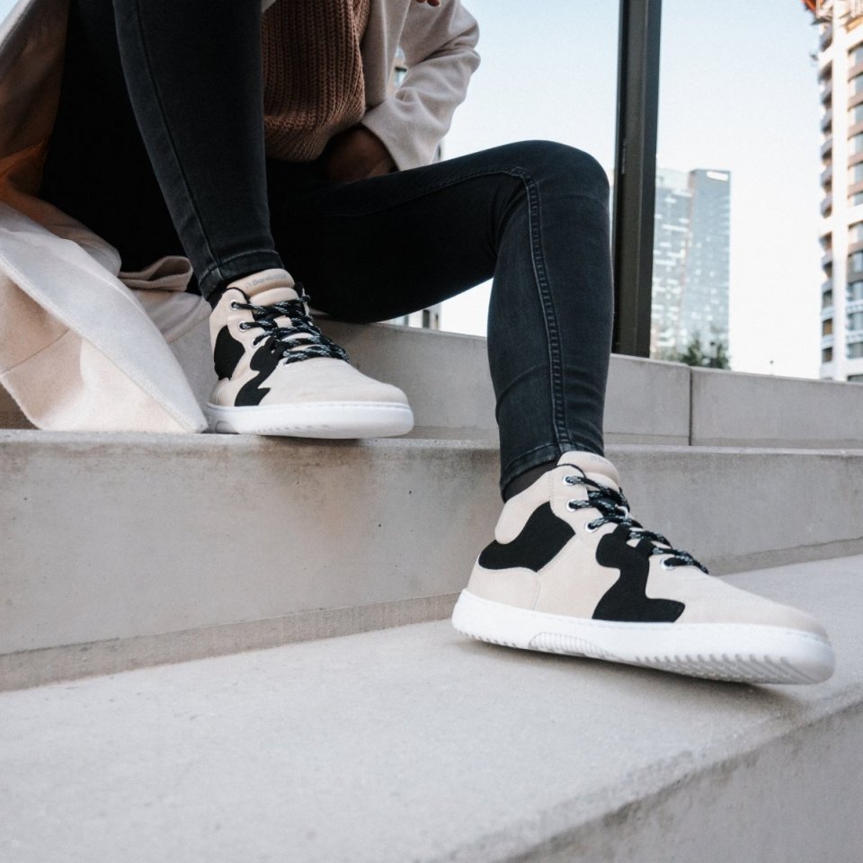 Barefoot Sneakers Barebarics Lynx - Beige & White