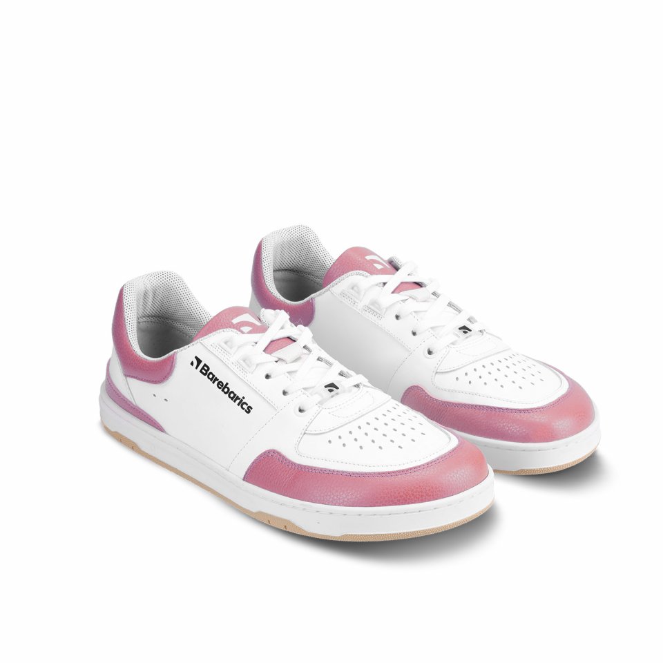 Barefoot Sneakers Barebarics Wave - White & BubbleGum Pink