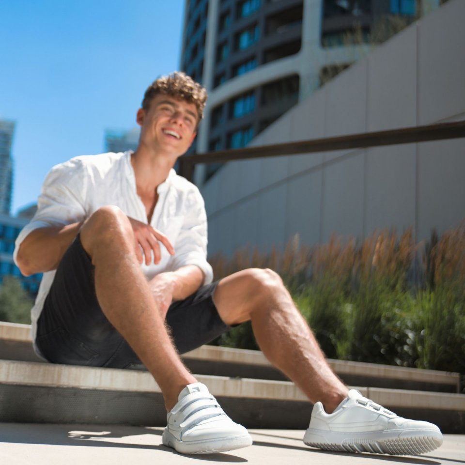 Barefoot Sneakers Barebarics Zing Velcro - All White