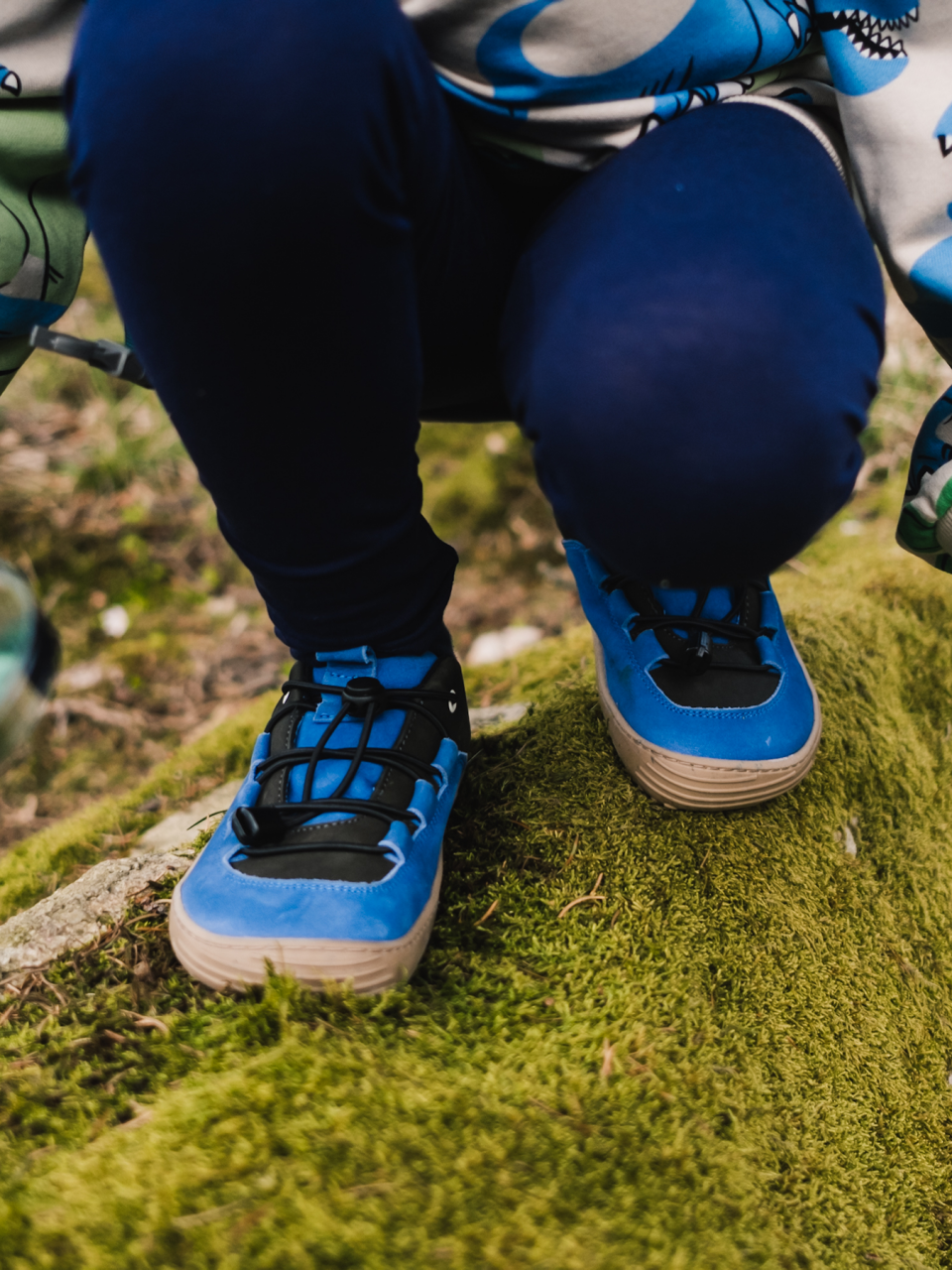 Be Lenka Kids barefoot sneakers - Xplorer - Blue & Olive Black