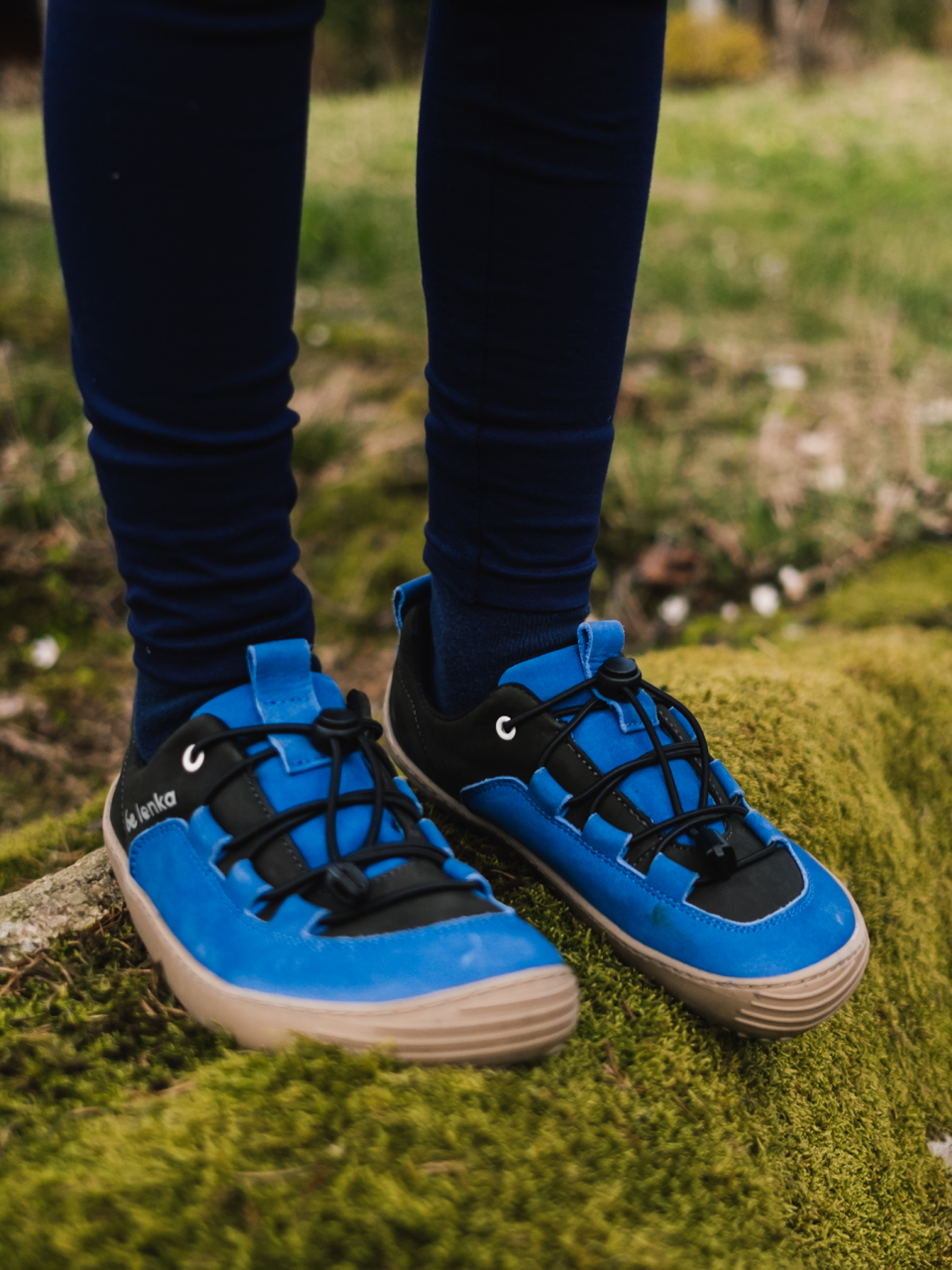 Be Lenka Kids barefoot sneakers - Xplorer - Blue & Olive Black