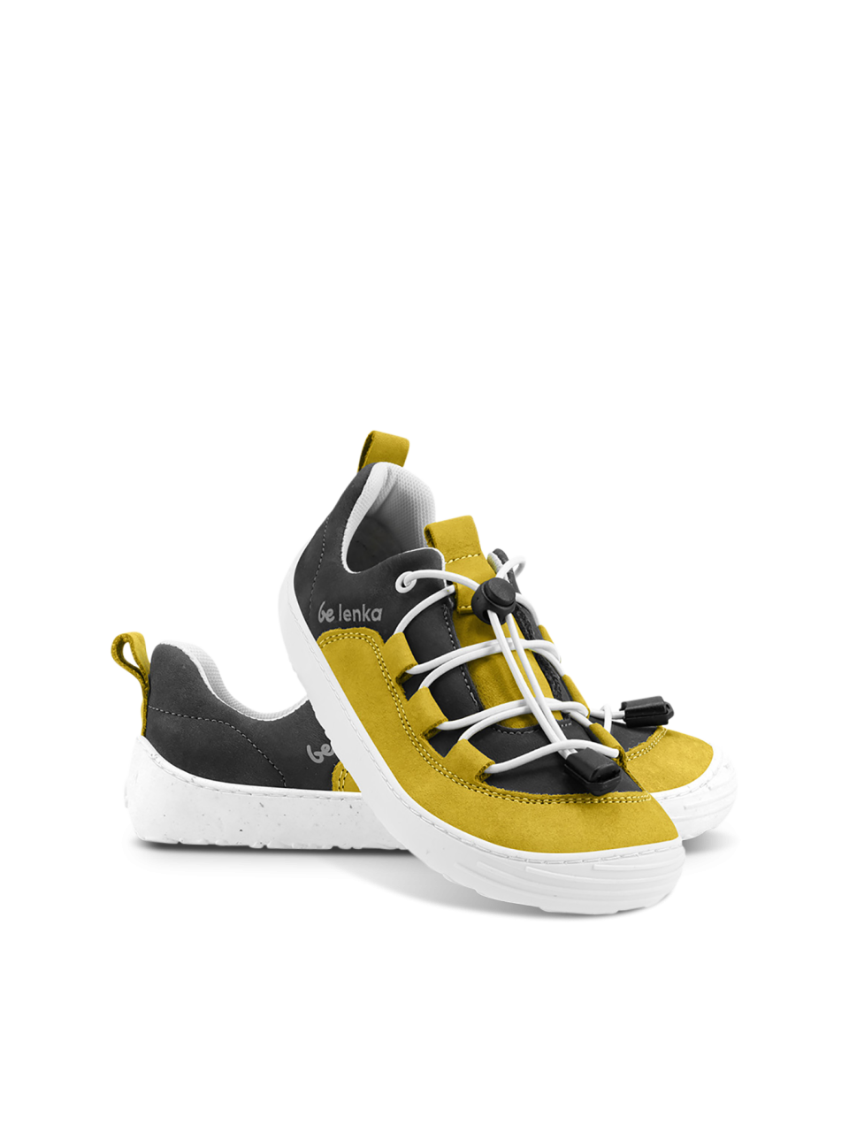 Kids barefoot sneakers Be Lenka Xplorer - Yellow & Olive Black