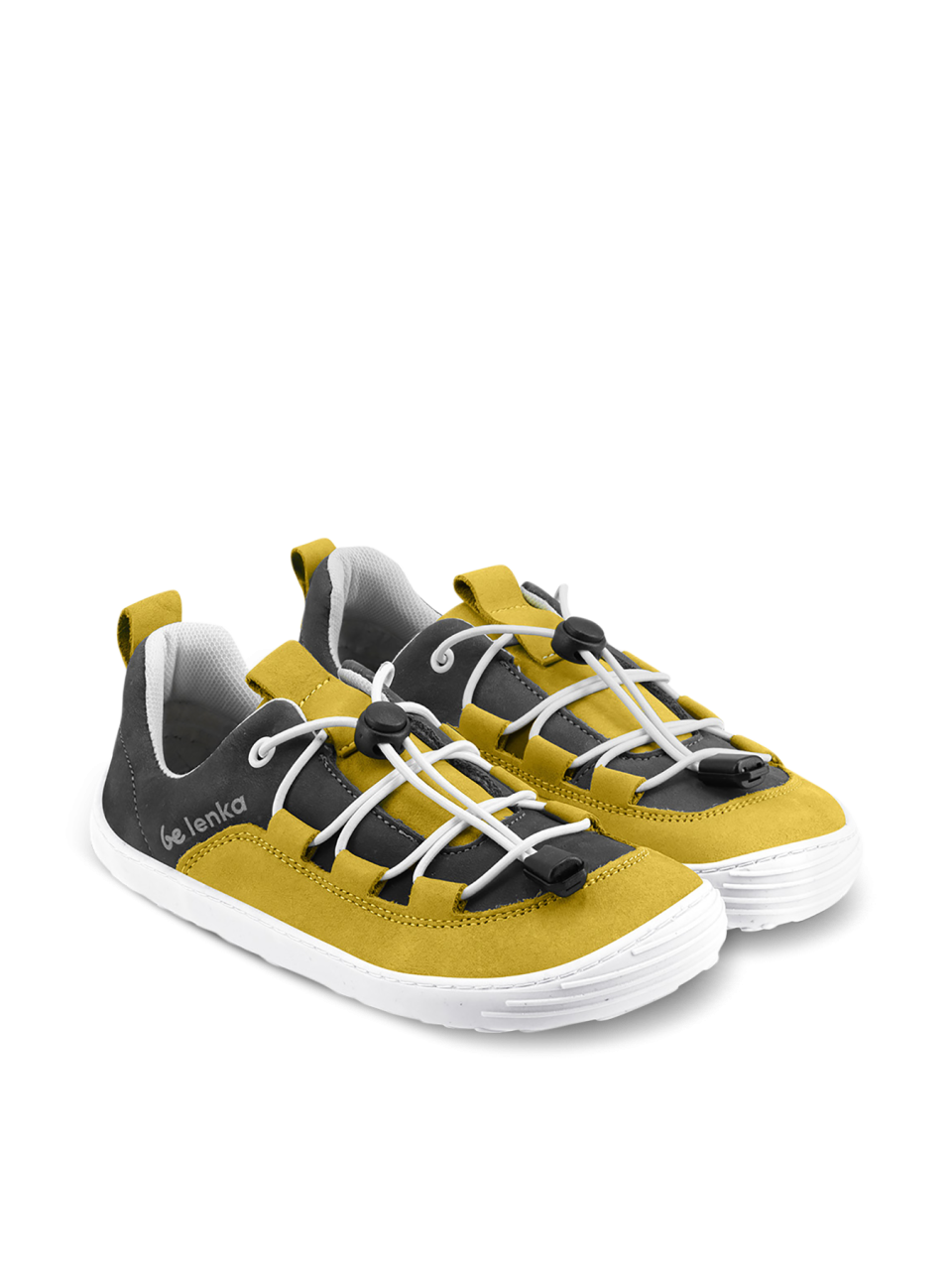 Kids barefoot sneakers Be Lenka Xplorer - Yellow & Olive Black