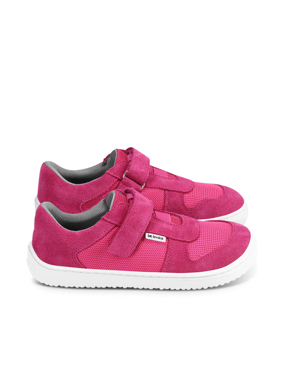 Be Lenka Kids barefoot sneakers Joy - Dark Pink & White