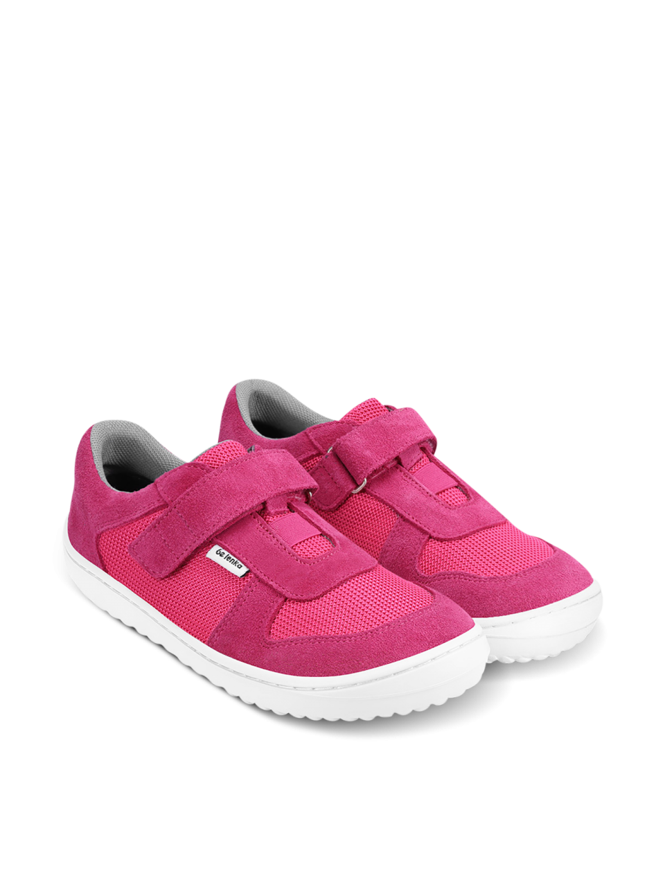 Be Lenka Kids barefoot sneakers Joy - Dark Pink & White