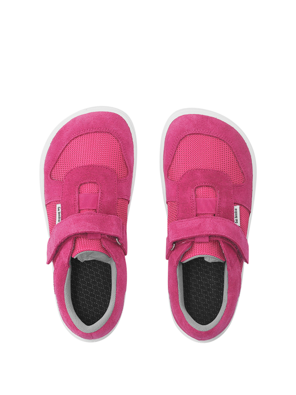 Be Lenka Kids barefoot sneakers Joy - Dark Pink & White