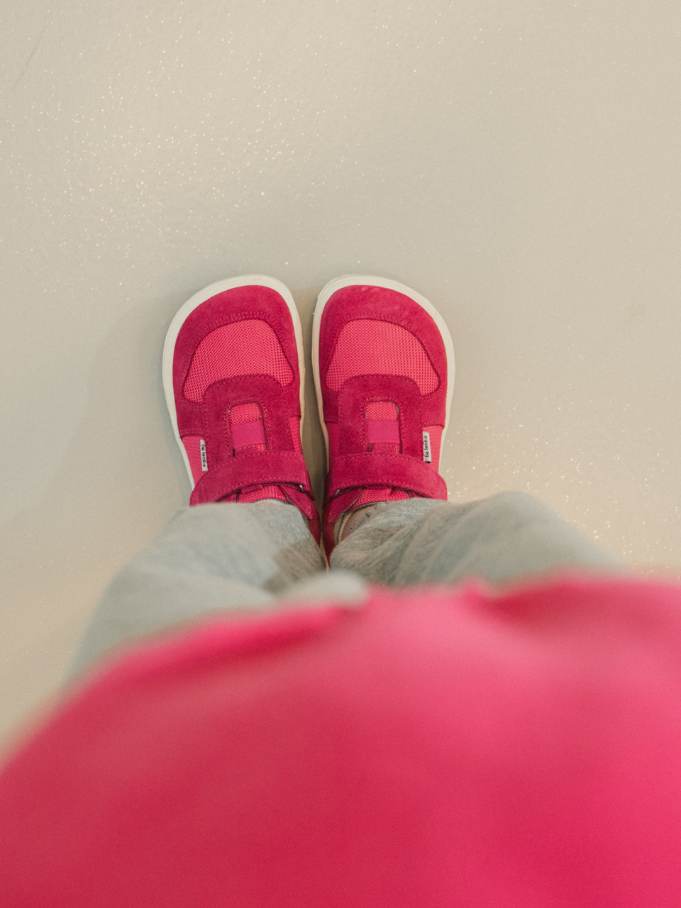 Be Lenka Kids barefoot sneakers Joy - Dark Pink & White