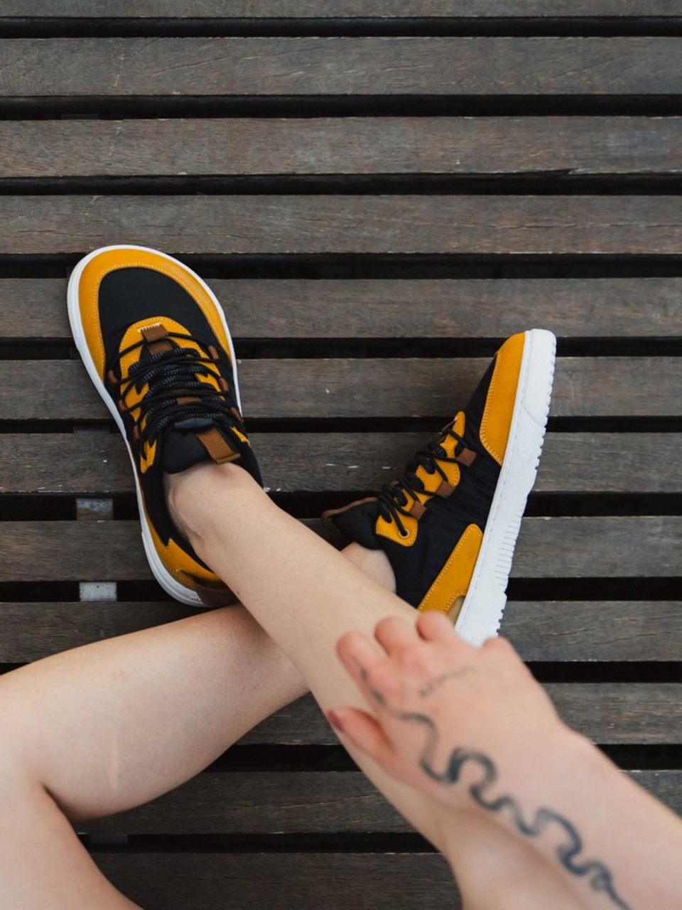 Barefoot Sneakers Barebarics Revive - Golden Yellow & Black
