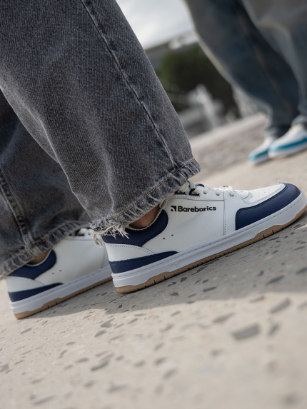 Barefoot Sneakers Barebarics Wave - White & Dark Blue