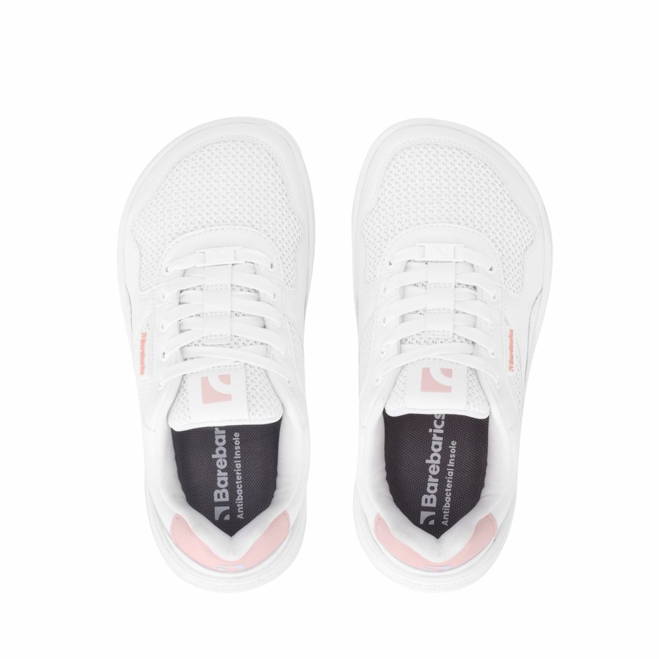 Barefoot Sneakers Barebarics Zing - Fresh - White & Coral Pink