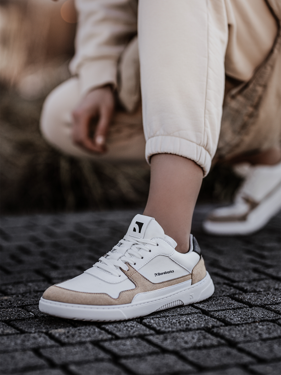 Barefoot Sneakers Barebarics - Zing - White & Beige