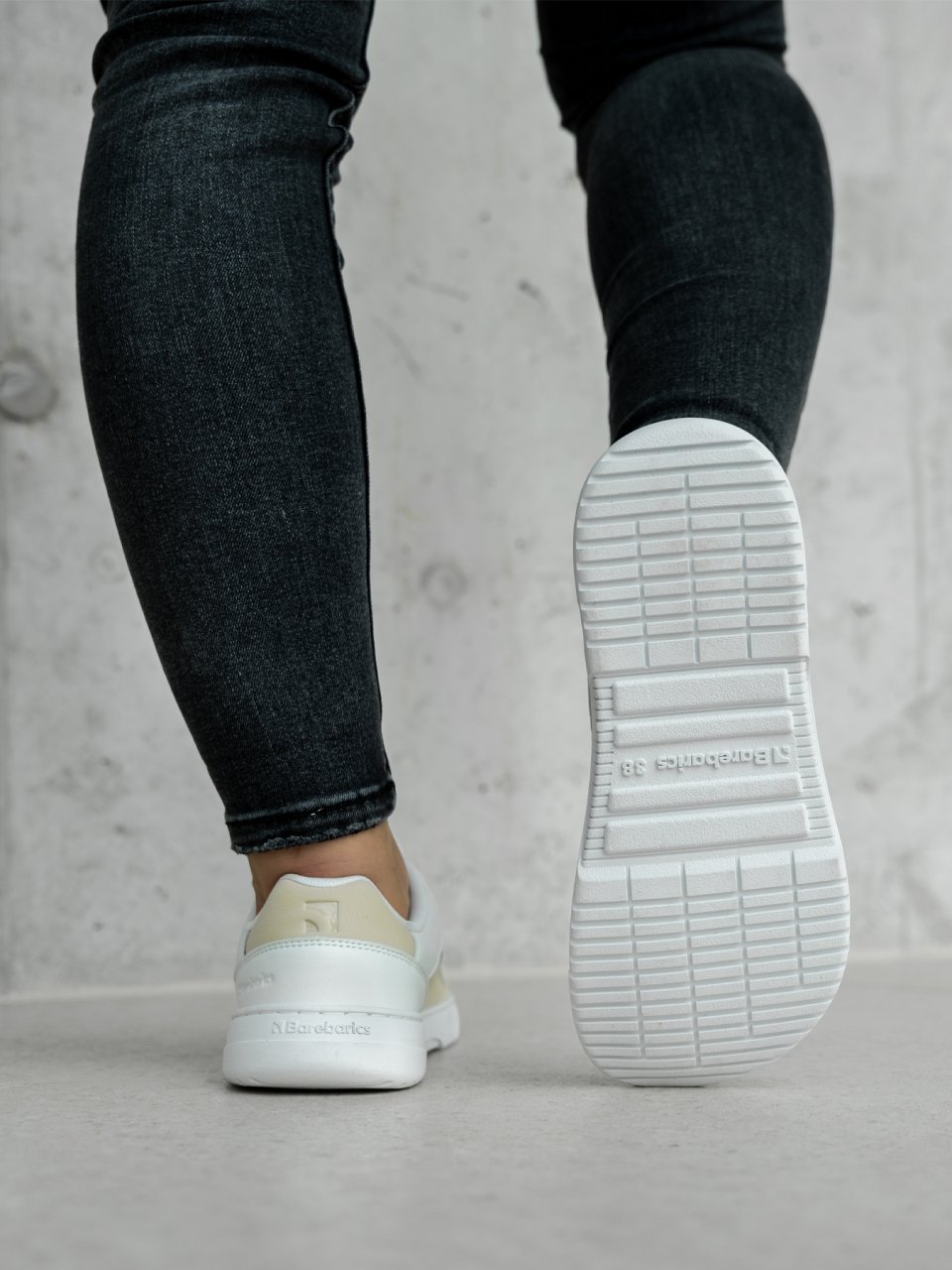 Barefoot Sneakers Barebarics Vaporo - White & Beige