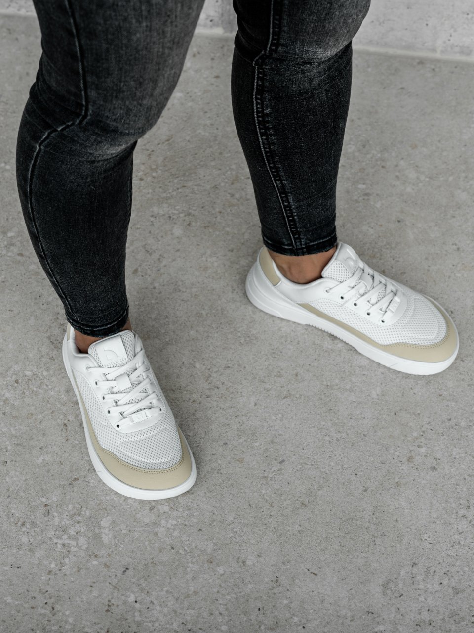 Barefoot Sneakers Barebarics Vaporo - White & Beige