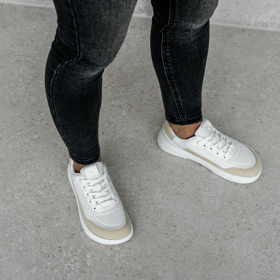 Barefoot Sneakers Barebarics Vaporo - White & Beige