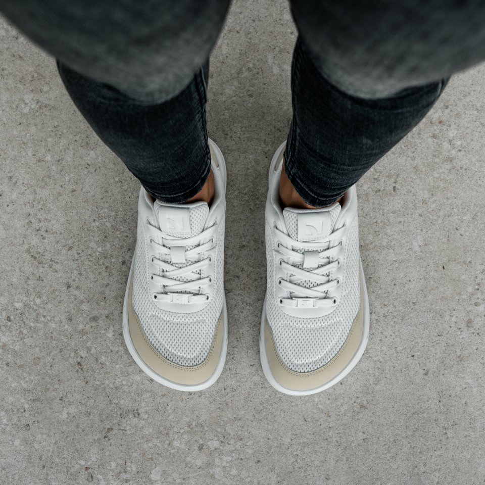 Barefoot Sneakers Barebarics Vaporo - White & Beige