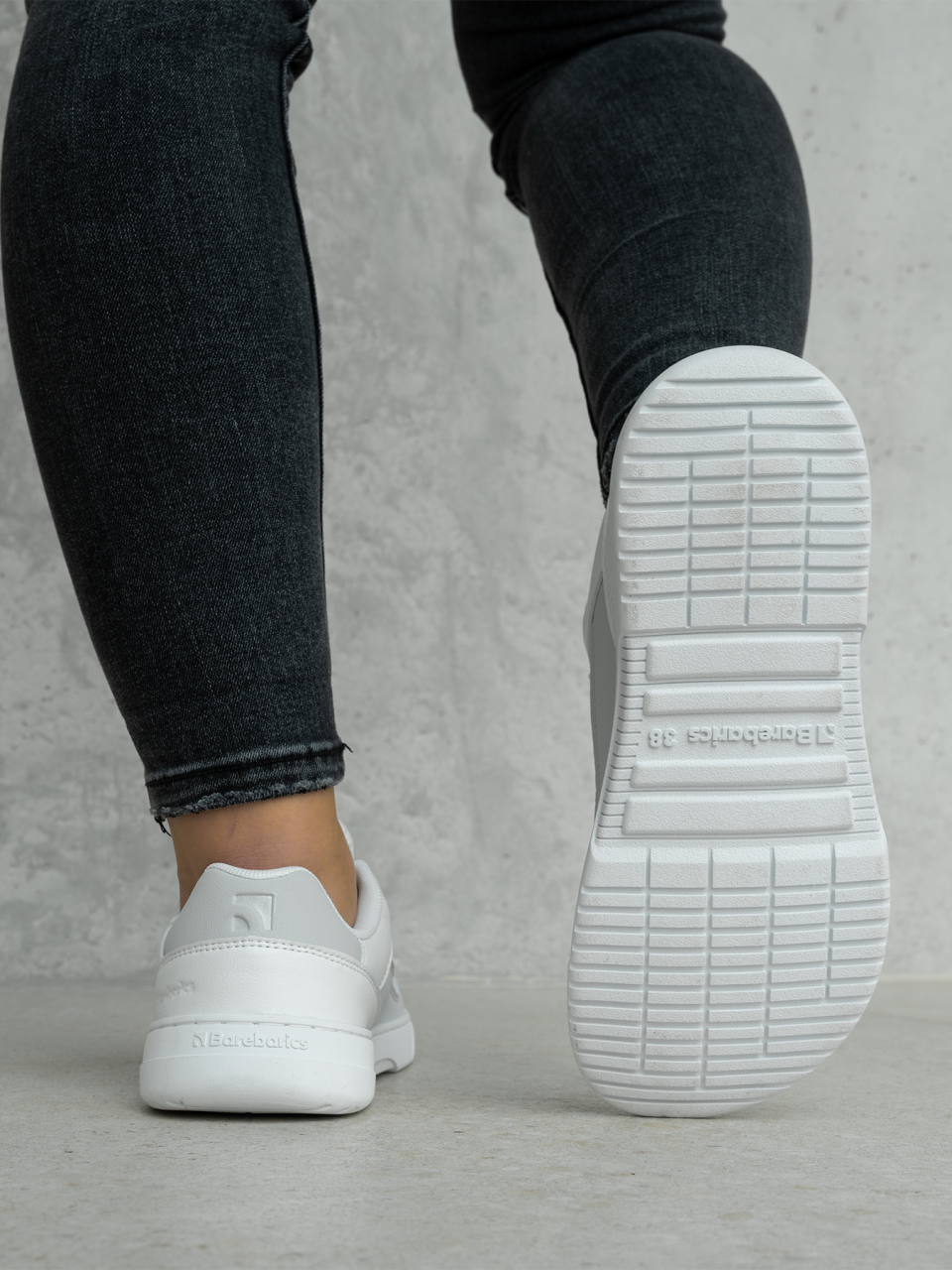 Barefoot Sneakers Barebarics Vaporo - White & Light Grey