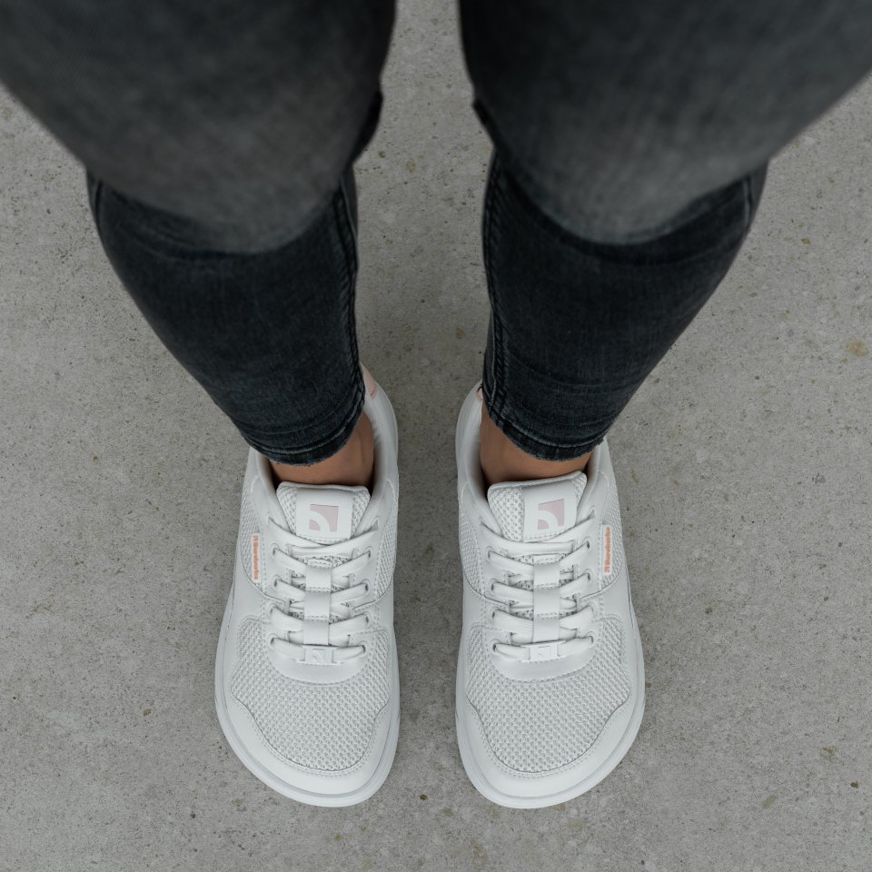 Barefoot Sneakers Barebarics Zing - Fresh - White & Coral Pink
