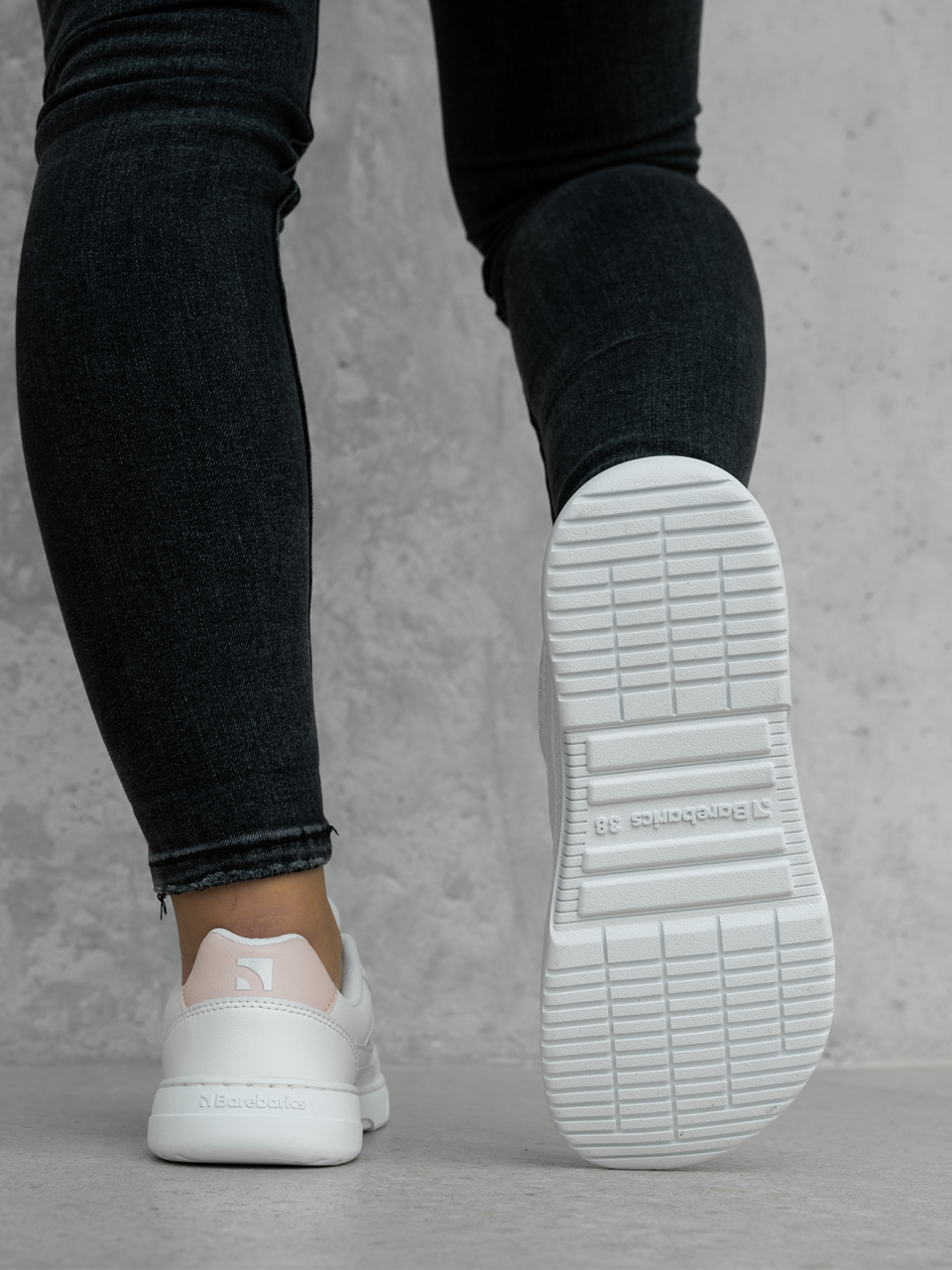 Barefoot Sneakers Barebarics Zing - Fresh - White & Coral Pink