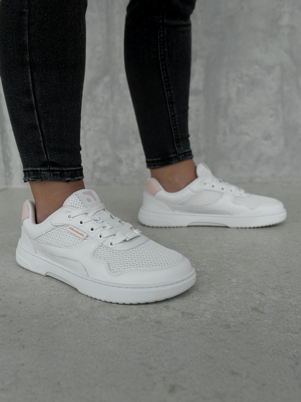 Barefoot Sneakers Barebarics Zing - Fresh - White & Coral Pink