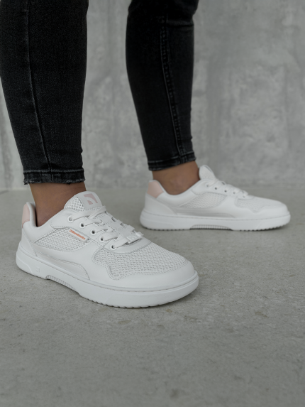 Barefoot Sneakers Barebarics Zing - Fresh - White & Coral Pink