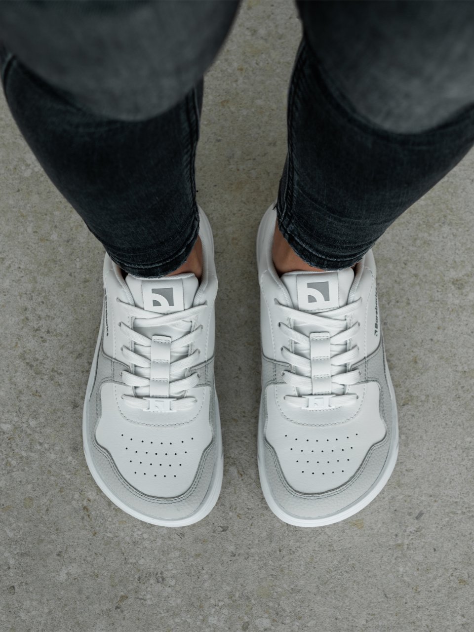 Barefoot Sneakers Barebarics Zing - White & Light Grey