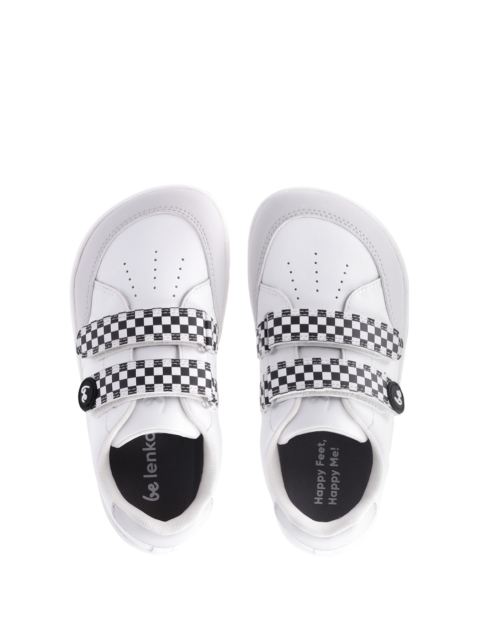 Kids barefoot sneakers Be Lenka Energise Preschool - White & Checkerboard