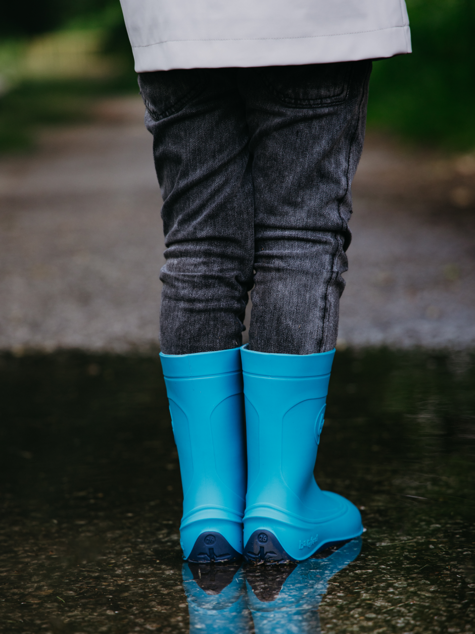 Kids Barefoot Rain Boots Be Lenka Pudds - Aqua Blue