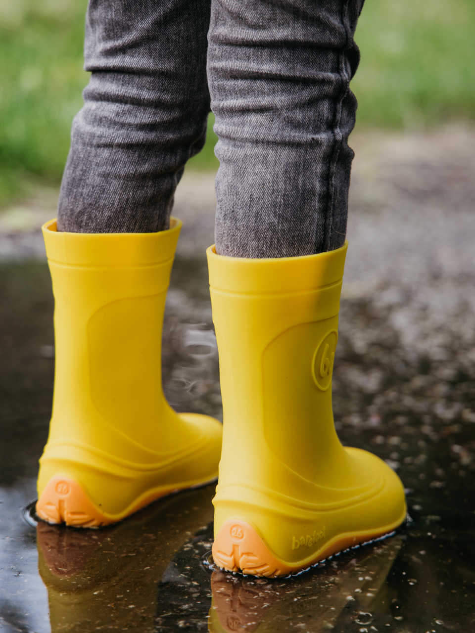 Kids Barefoot Rain Bootss Be Lenka Pudds - Yellow