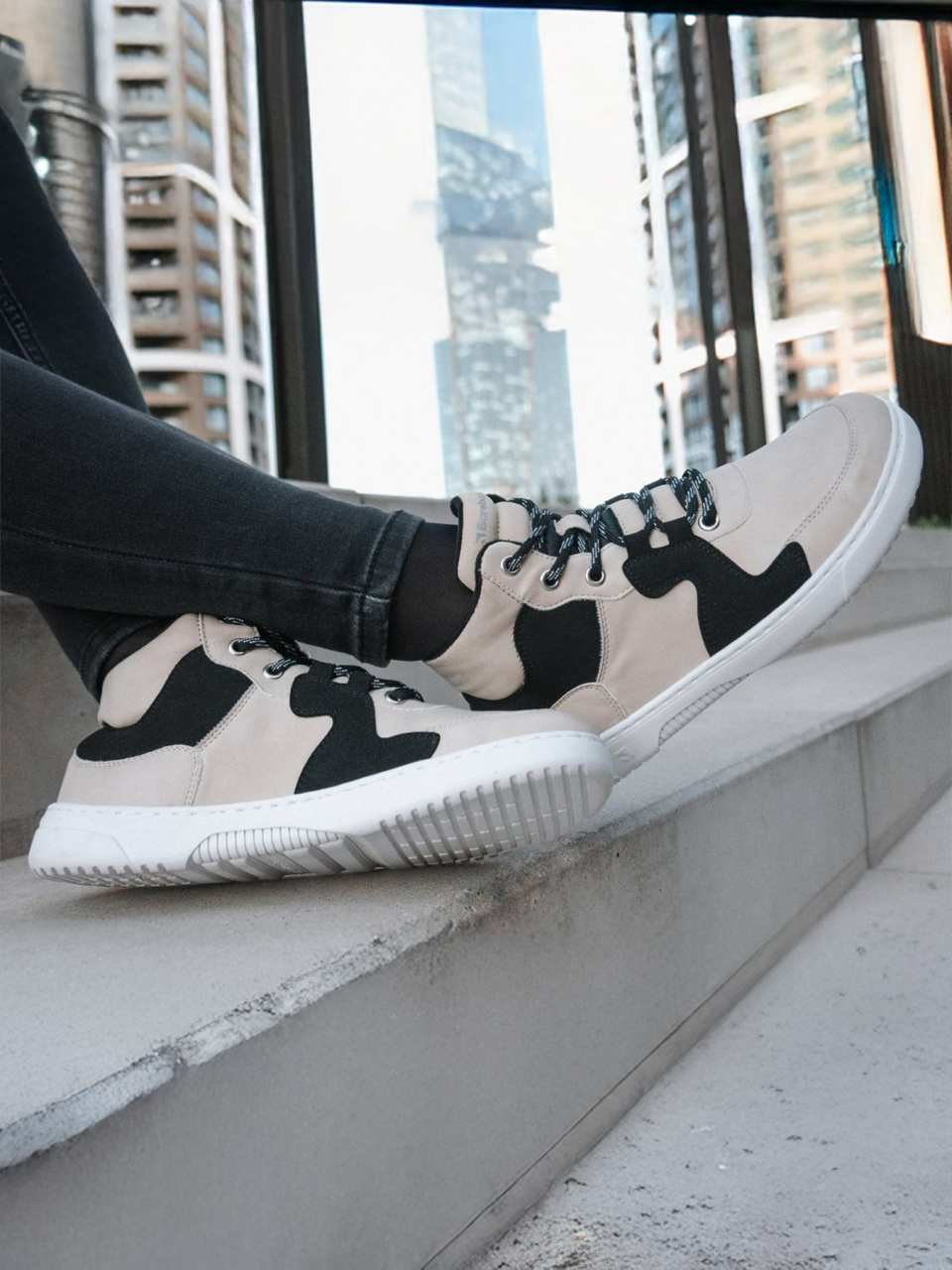 Barefoot Sneakers Barebarics Lynx - Beige & White