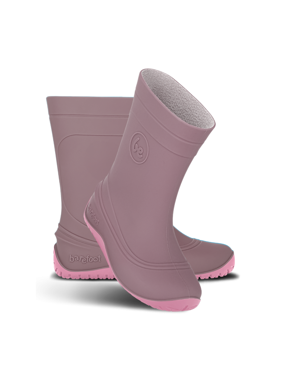 Kids Barefoot Rain Boots Be Lenka Pudds - Misty Pink