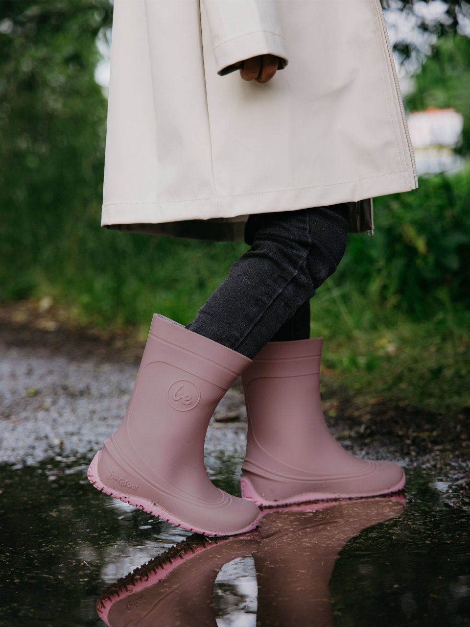 Kids Barefoot Rain Boots Be Lenka Pudds - Misty Pink
