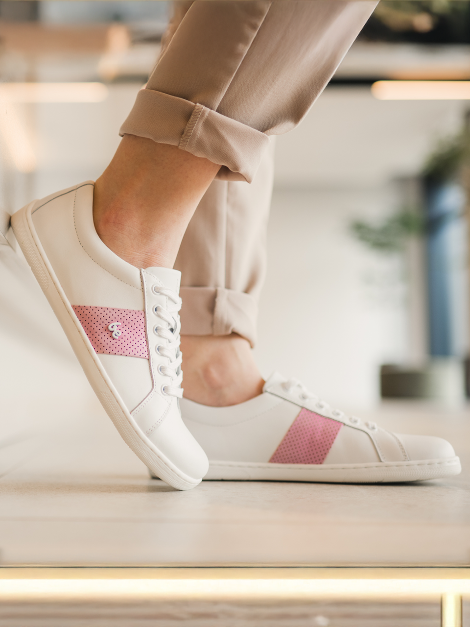 Barefoot Sneakers Be Lenka Elite - White & Pink
