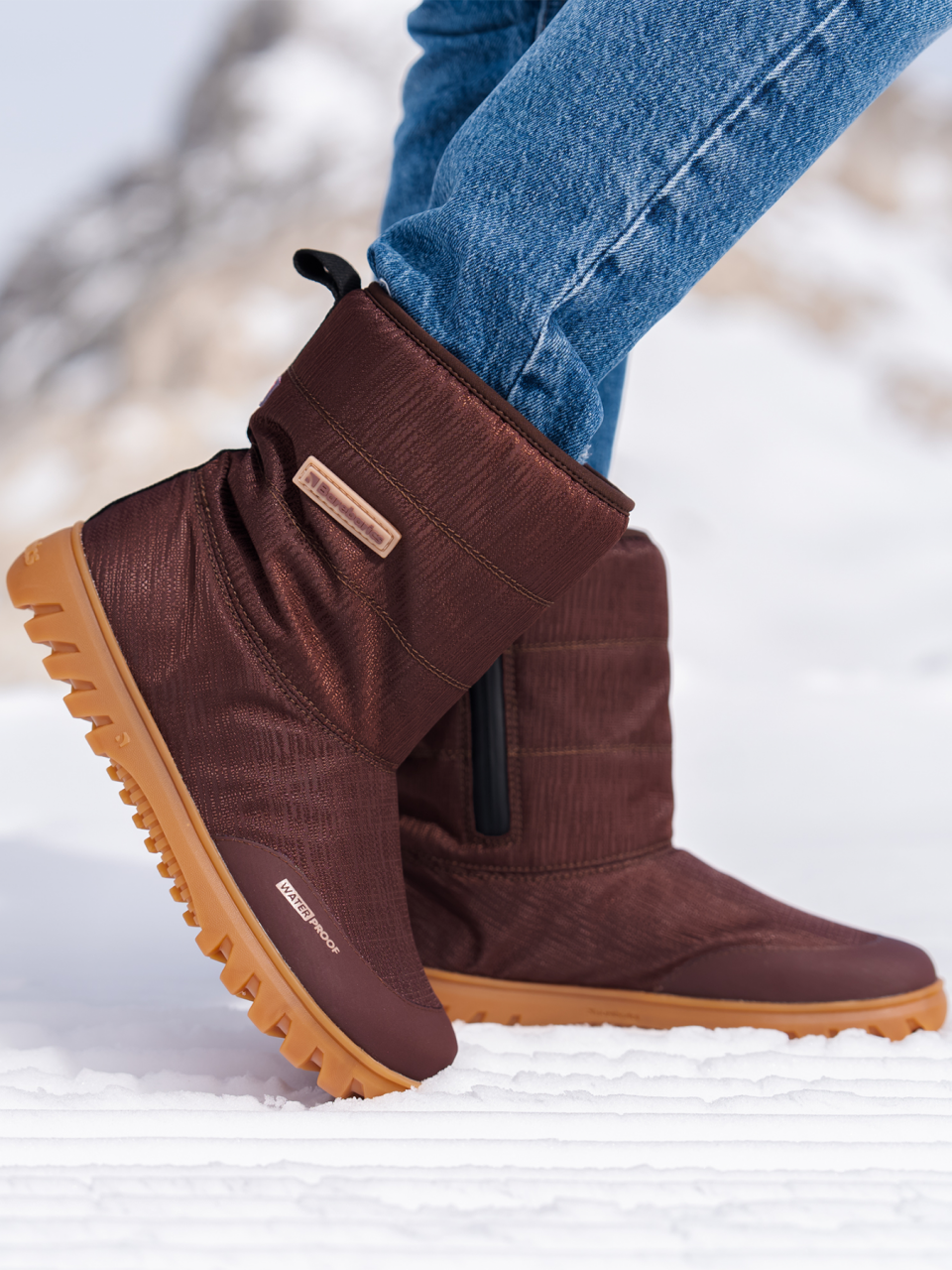 Winter Barefoot Boots Barebarics PolarStride - Copper Brown