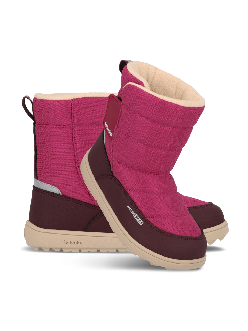 Kid's barefoot snow boots Be Lenka Ailo Kids - Berry