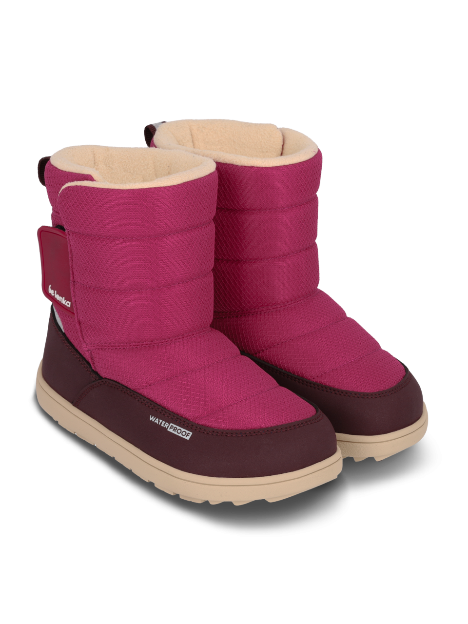 Kid's barefoot snow boots Be Lenka Ailo Kids - Berry