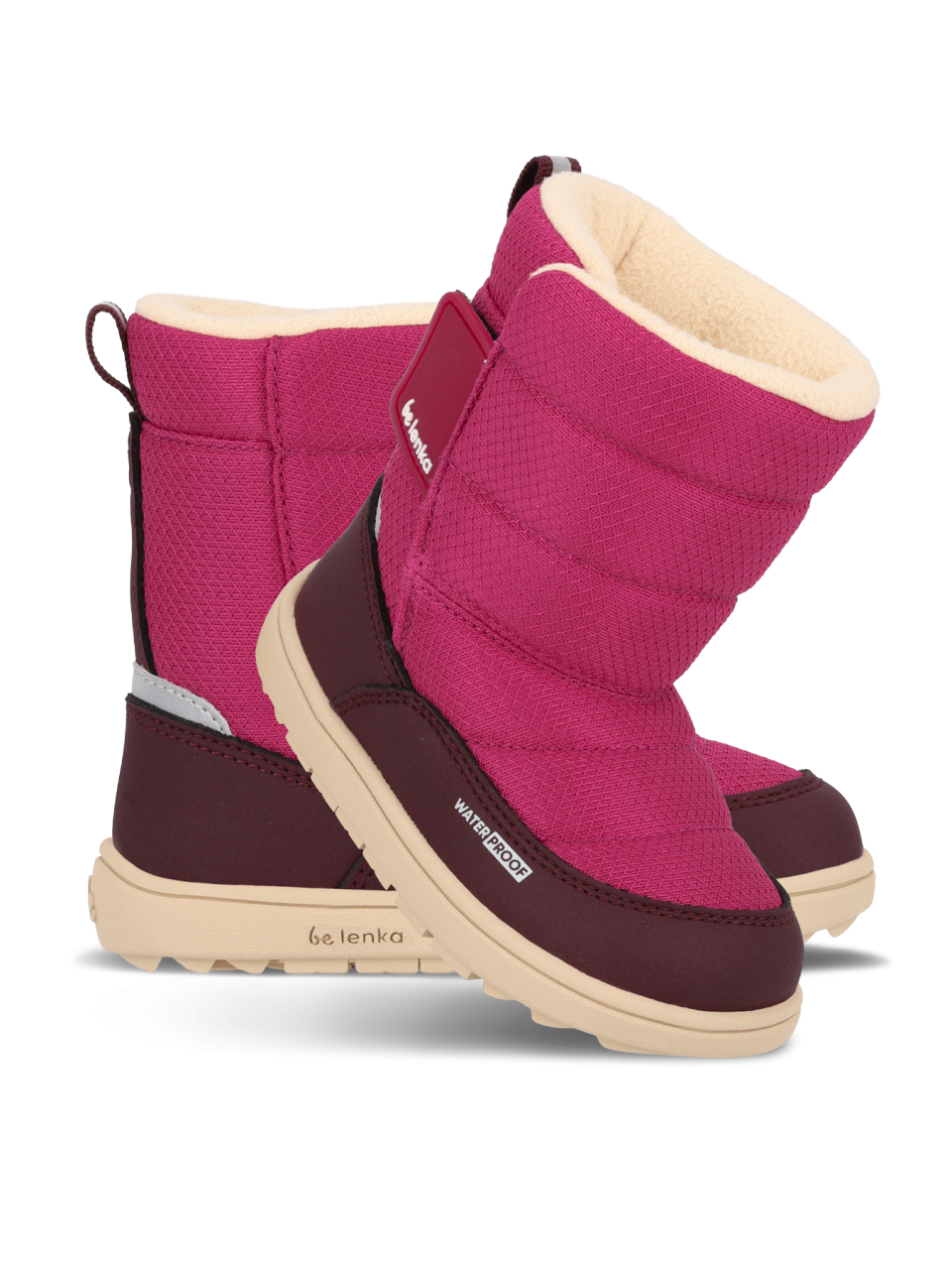 Kid's barefoot snow boots Be Lenka Ailo Preschool - Berry