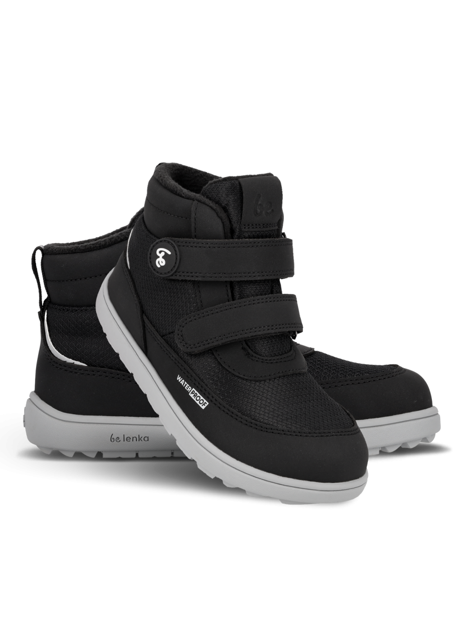 Kids winter barefoot boots Be Lenka Zippu Kids - Black & Grey