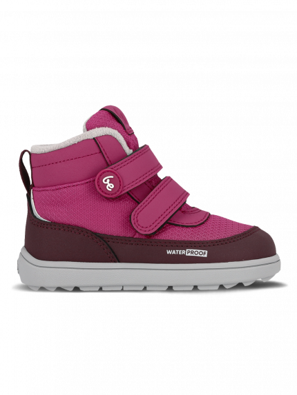 Kids winter barefoot boots Be Lenka Zippu Preschool - Berry & Grey