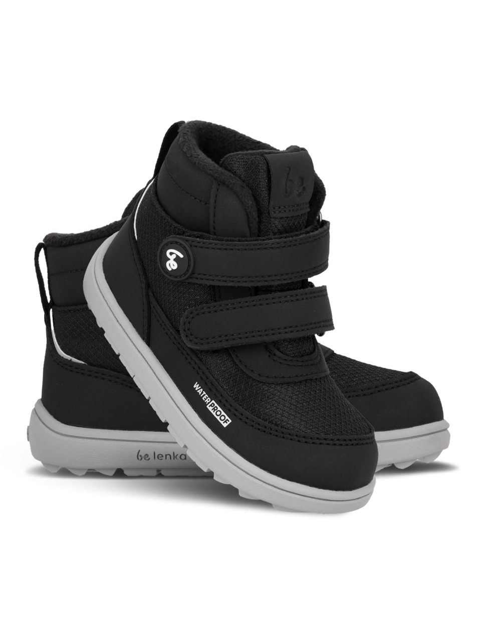 Kids winter barefoot boots Be Lenka Zippu Preschool - Black & Grey