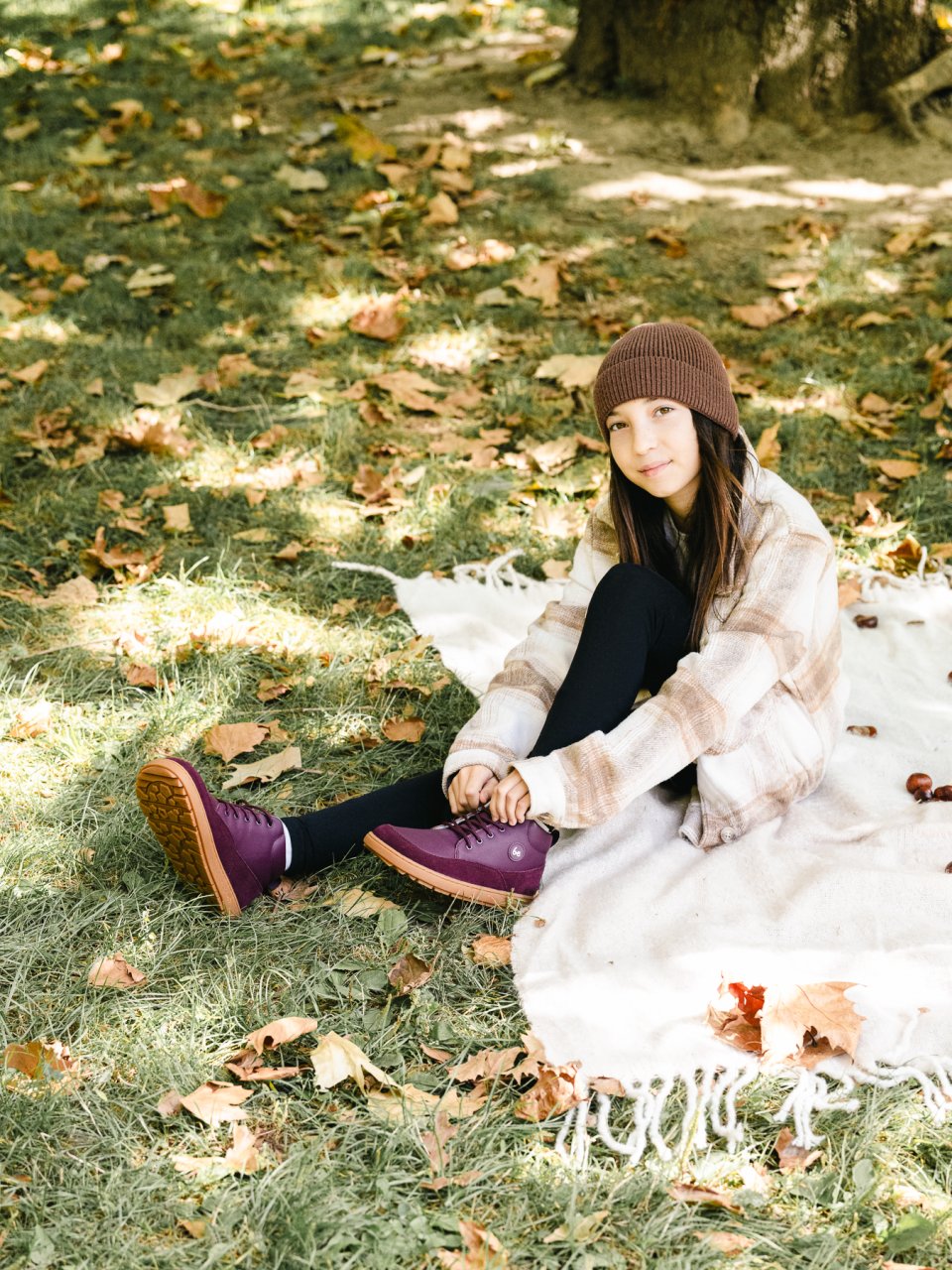 Kid's barefoot boots Be Lenka Elio Junior - Berry