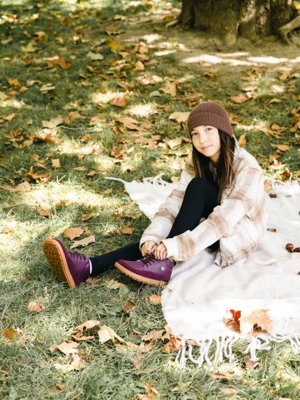 Kid's barefoot boots Be Lenka Elio Junior - Berry