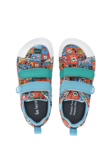 Kids barefoot sneakers Be Lenka Canvi Kids - Comics Color