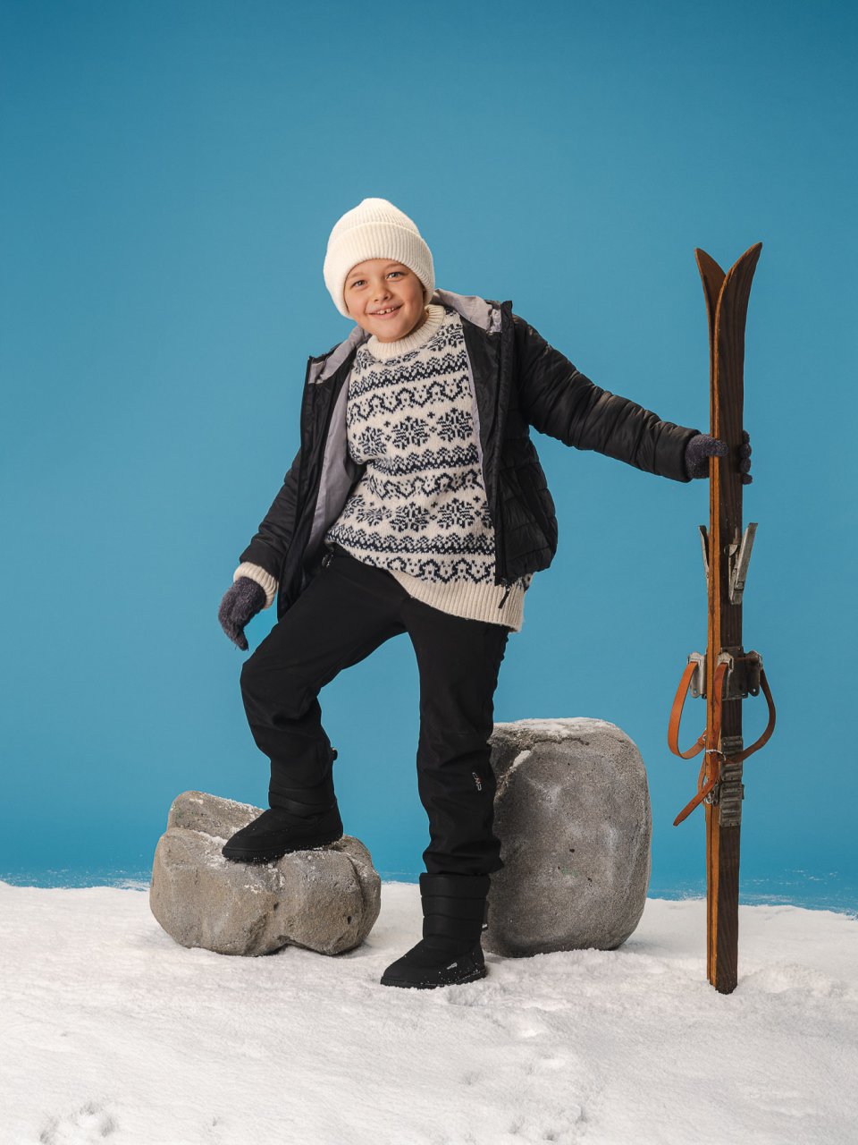 Kid's barefoot snow boots Be Lenka Ailo Junior - All Black