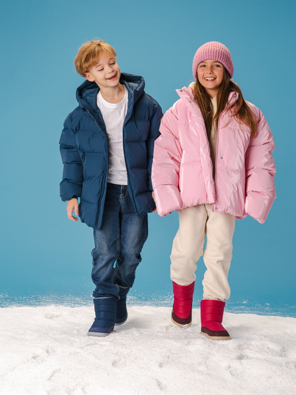 Kid's barefoot snow boots Be Lenka Ailo Kids - Berry