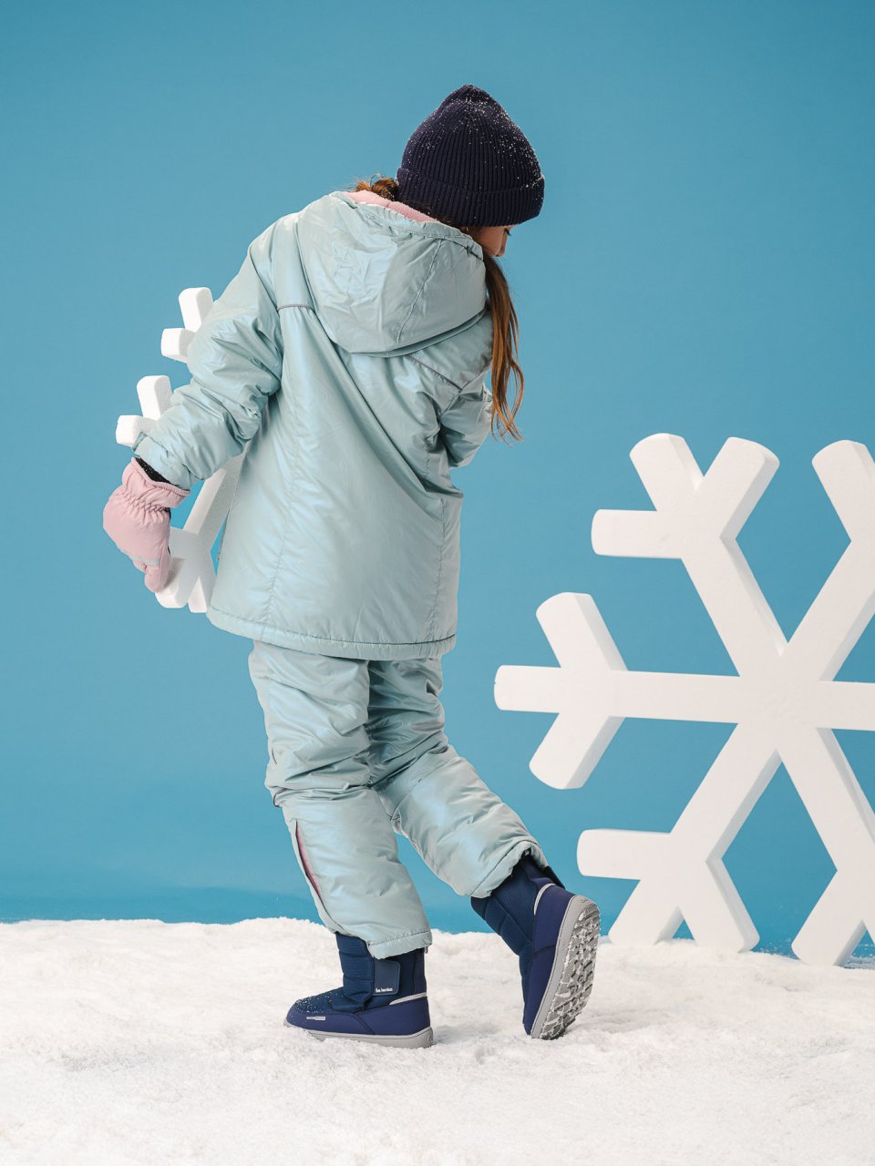 Kid's barefoot snow boots Be Lenka Ailo Kids - Dark Blue