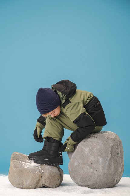 Kid's barefoot snow boots Be Lenka Ailo Preschool - All Black