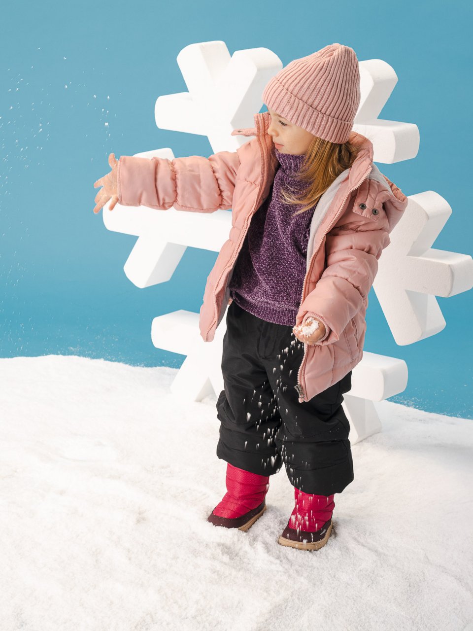 Kid's barefoot snow boots Be Lenka Ailo Preschool - Berry