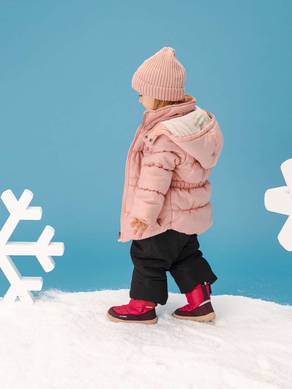 Kid's barefoot snow boots Be Lenka Ailo Preschool - Berry