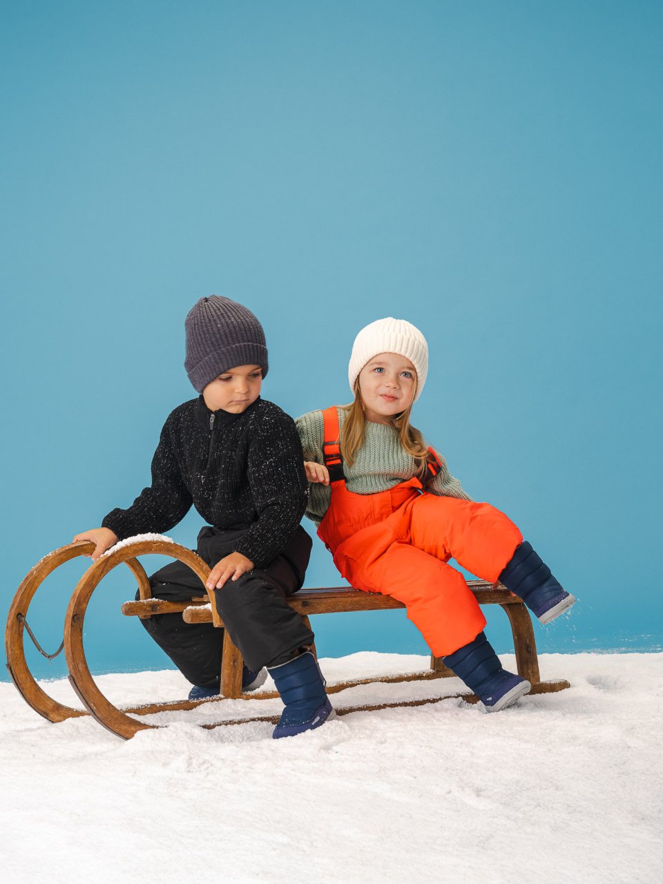 Kid's barefoot snow boots Be Lenka Ailo Preschool - Dark Blue