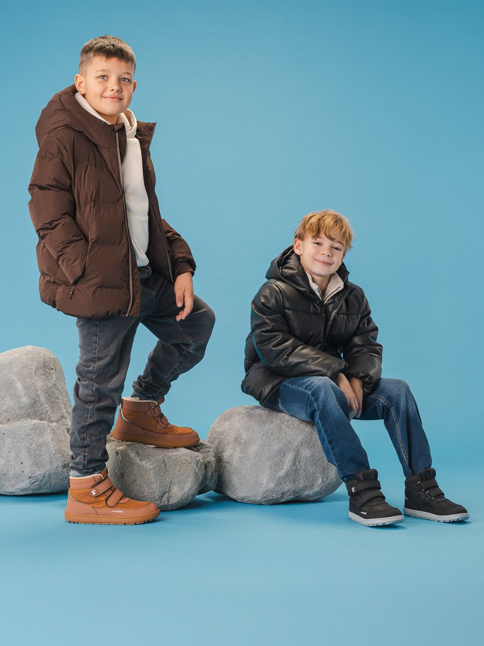 Kids winter barefoot boots Be Lenka Zippu Junior - All Brown